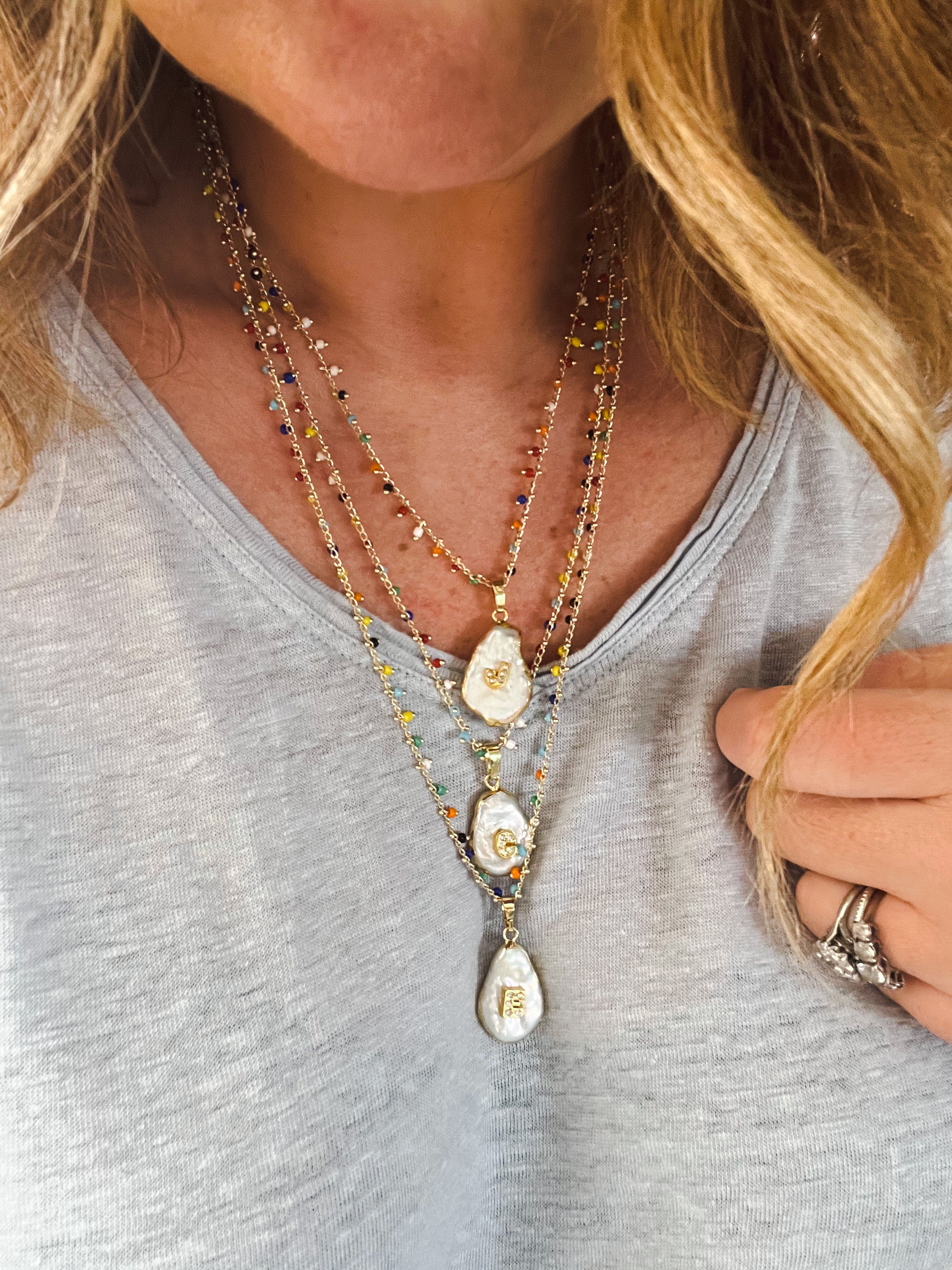 TUTTI FRUTTI PEARL DROP NECKLACE