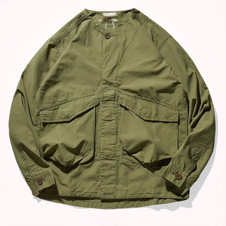 Personalised khaki shacket