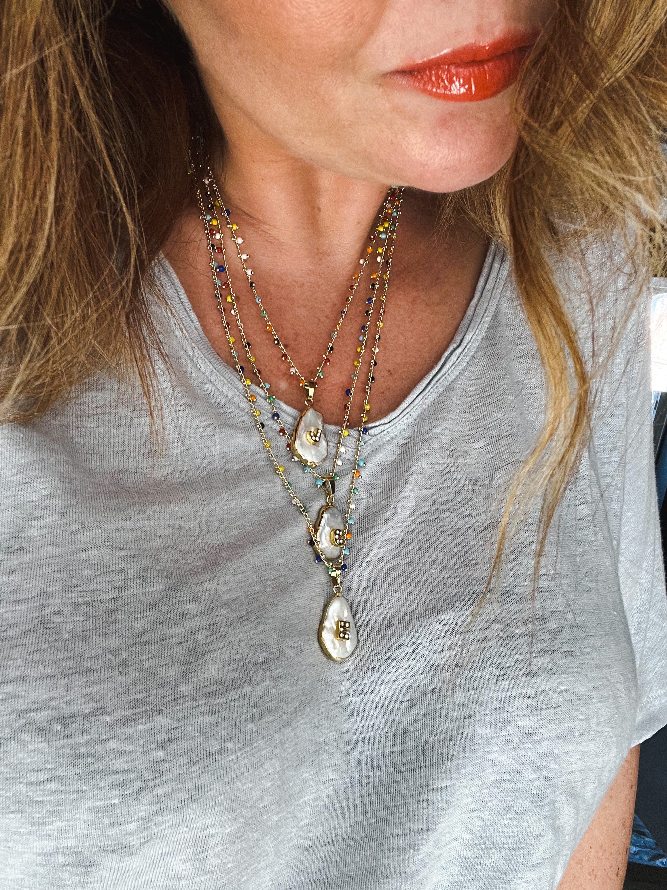TUTTI FRUTTI PEARL DROP NECKLACE