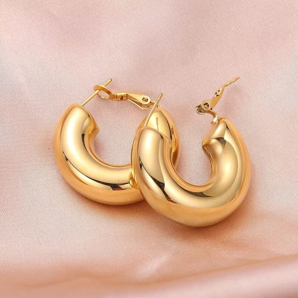 Chunky hoop earrings