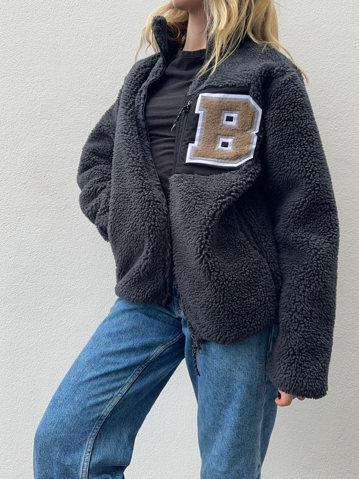 Adults personalised fleece jacket GREY