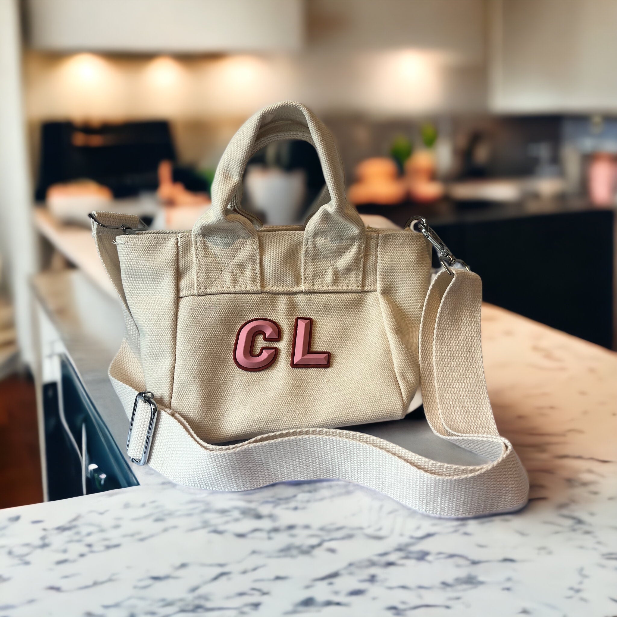 Canvas top handle crossbody bags