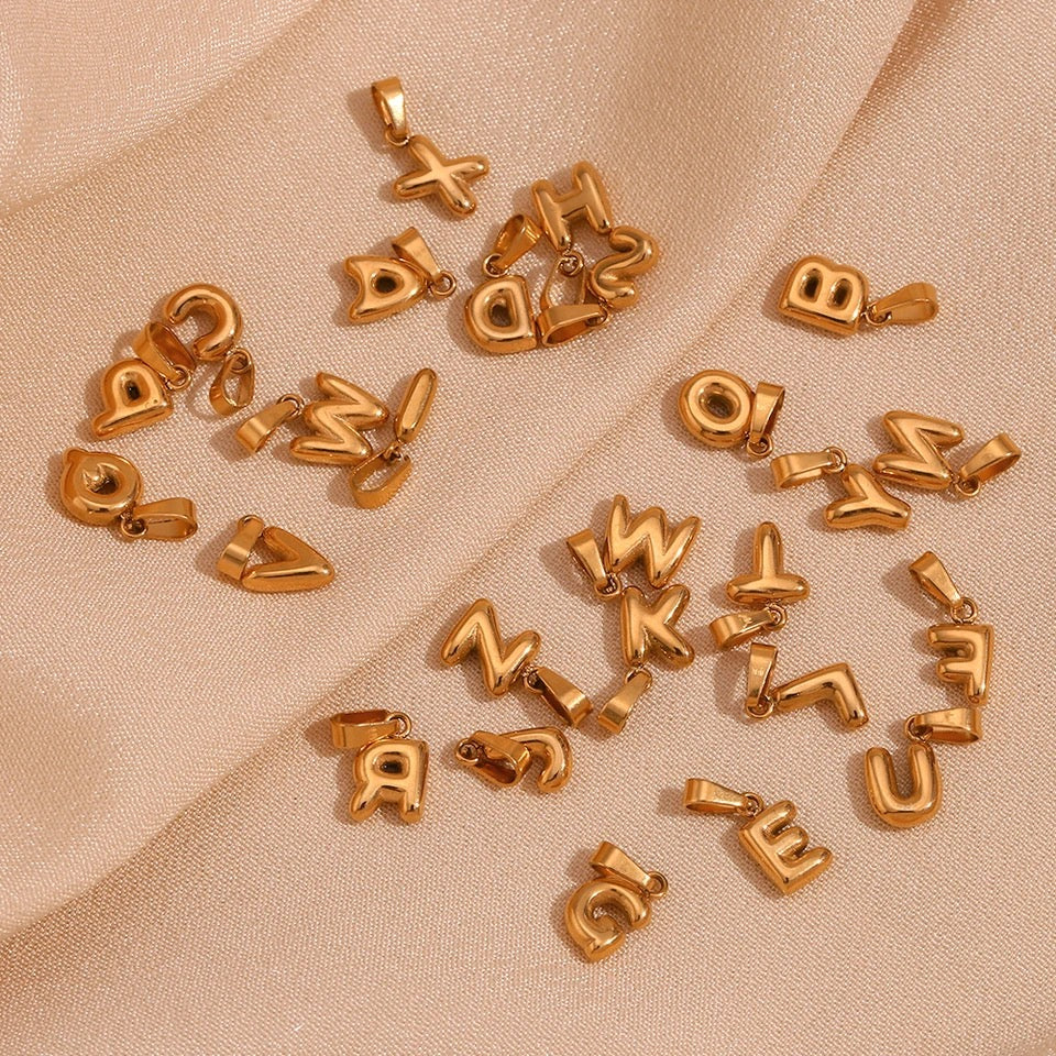 Tiny charm alphabet necklace