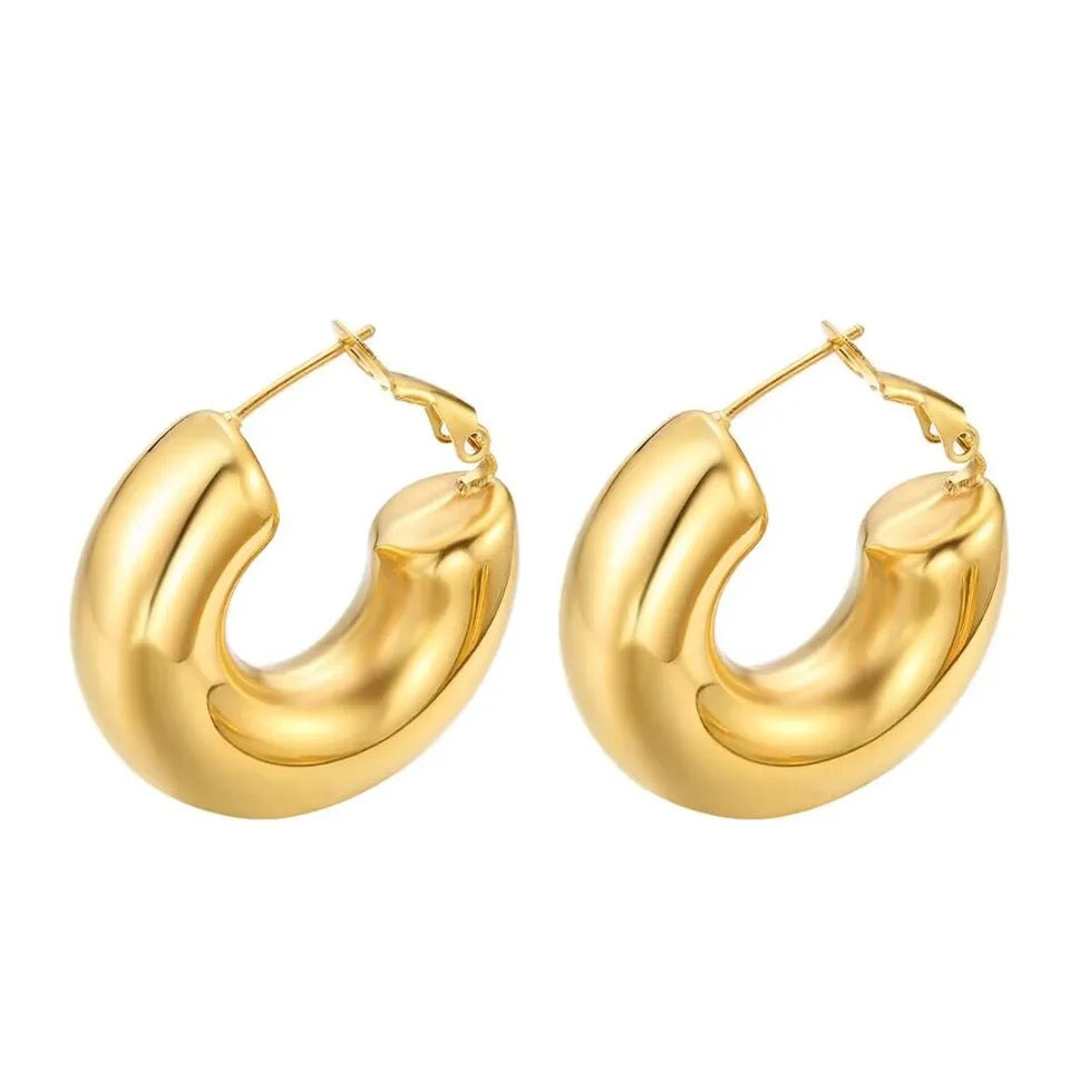 Chunky hoop earrings