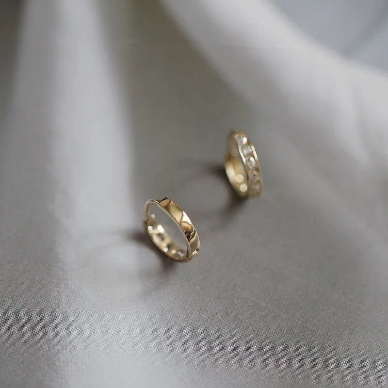 Half stone huggy earrings