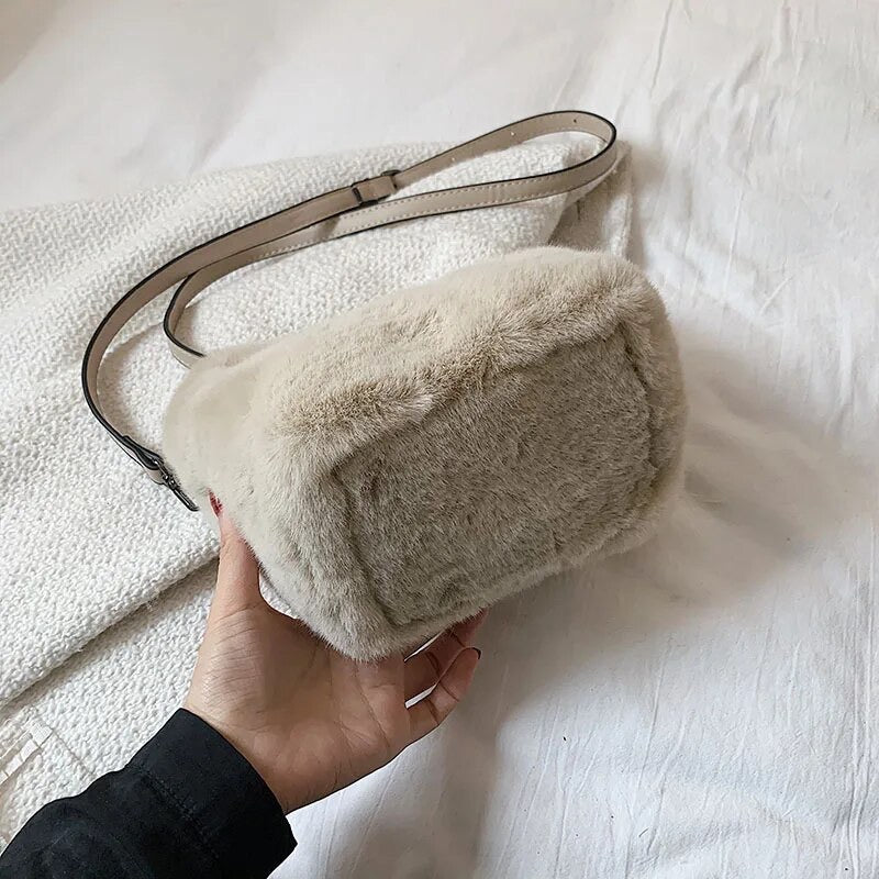 Faux fur handbag