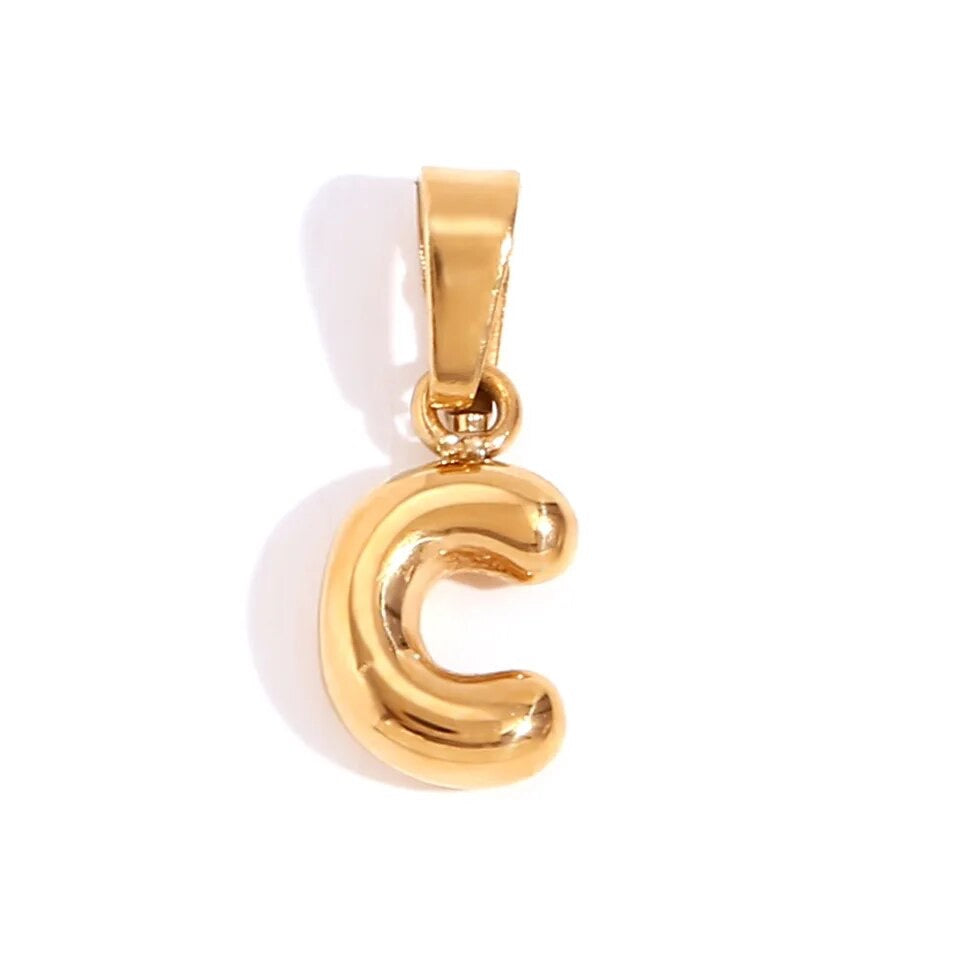 Tiny charm alphabet necklace