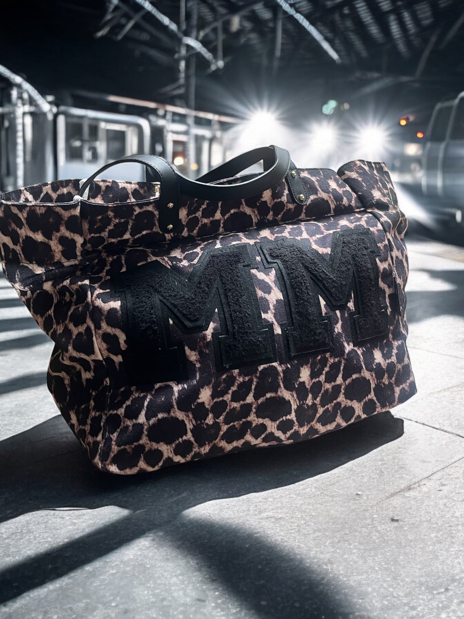 Leopard print shopper bag