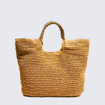 PERSONALISED STRAW BASKET BAG - LARGE INITIALS