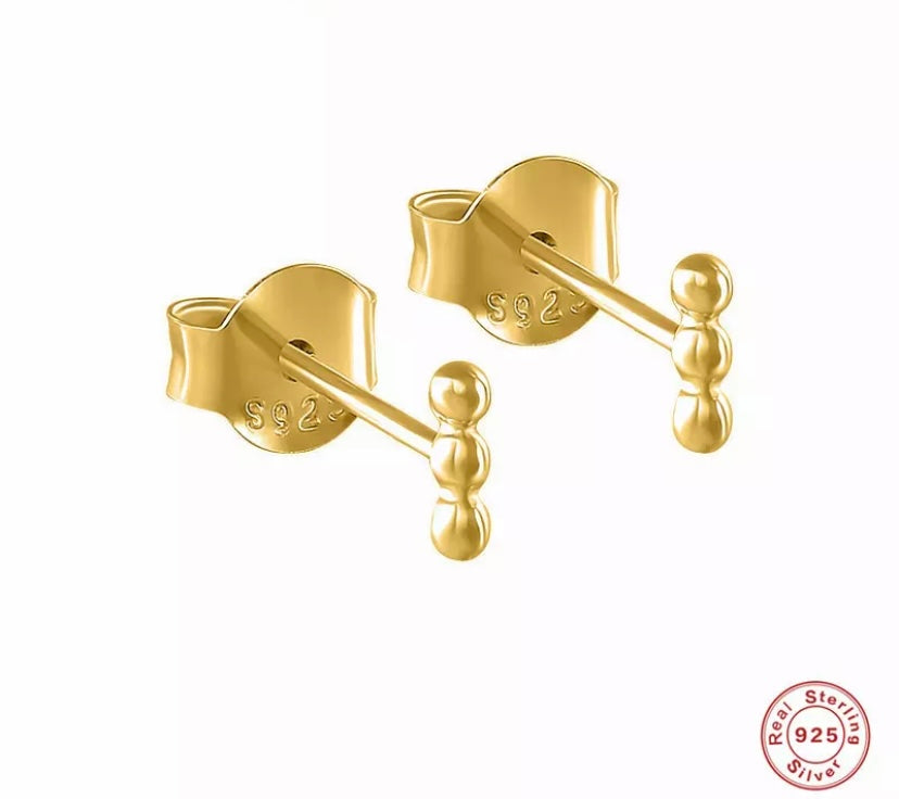 Mini triple ball stud earrings