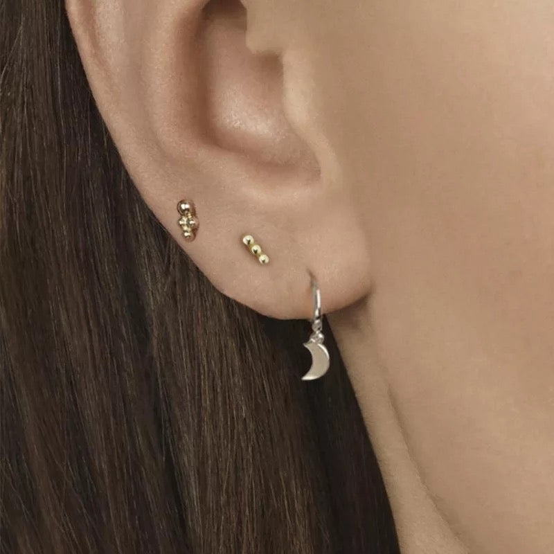Mini triple ball stud earrings