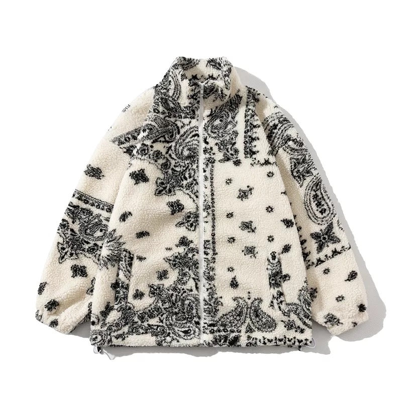 Adults personalised bandana print fleece jacket