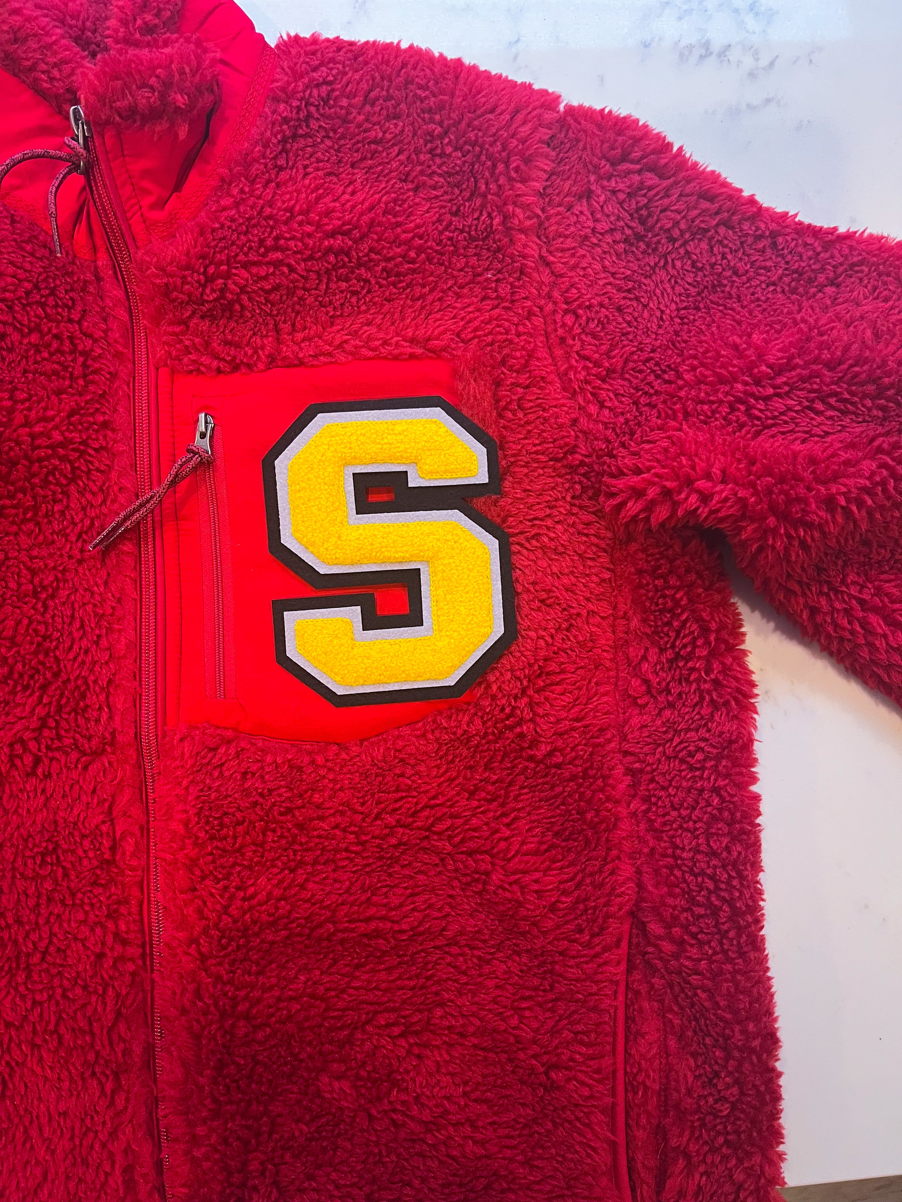 Adults personalised fleece jacket RED