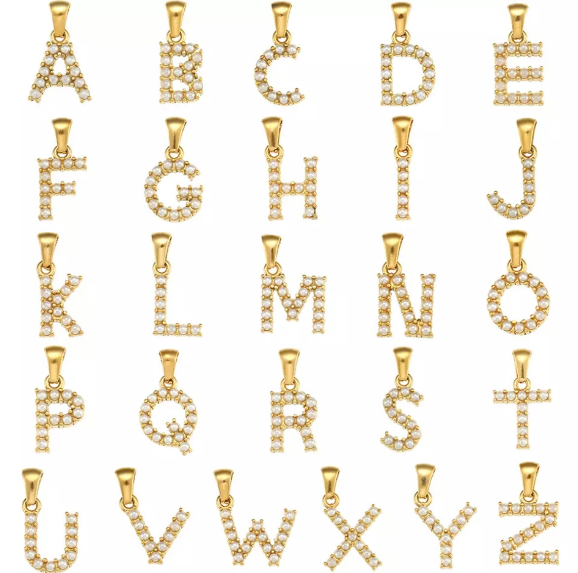 Alphabet pearl necklace