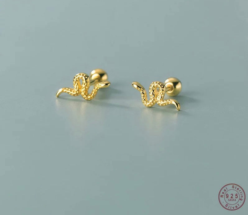 Snake stud earrings