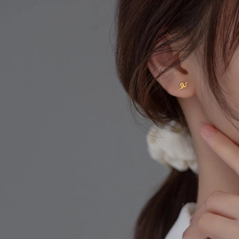 Snake stud earrings