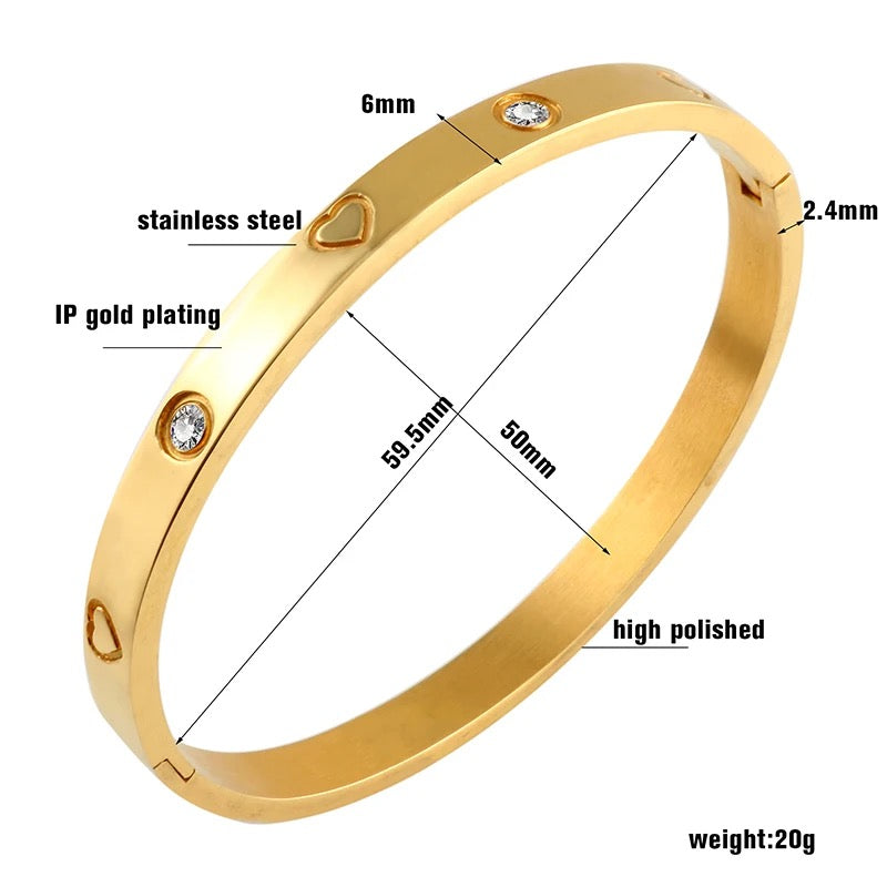 Thin gold bangle