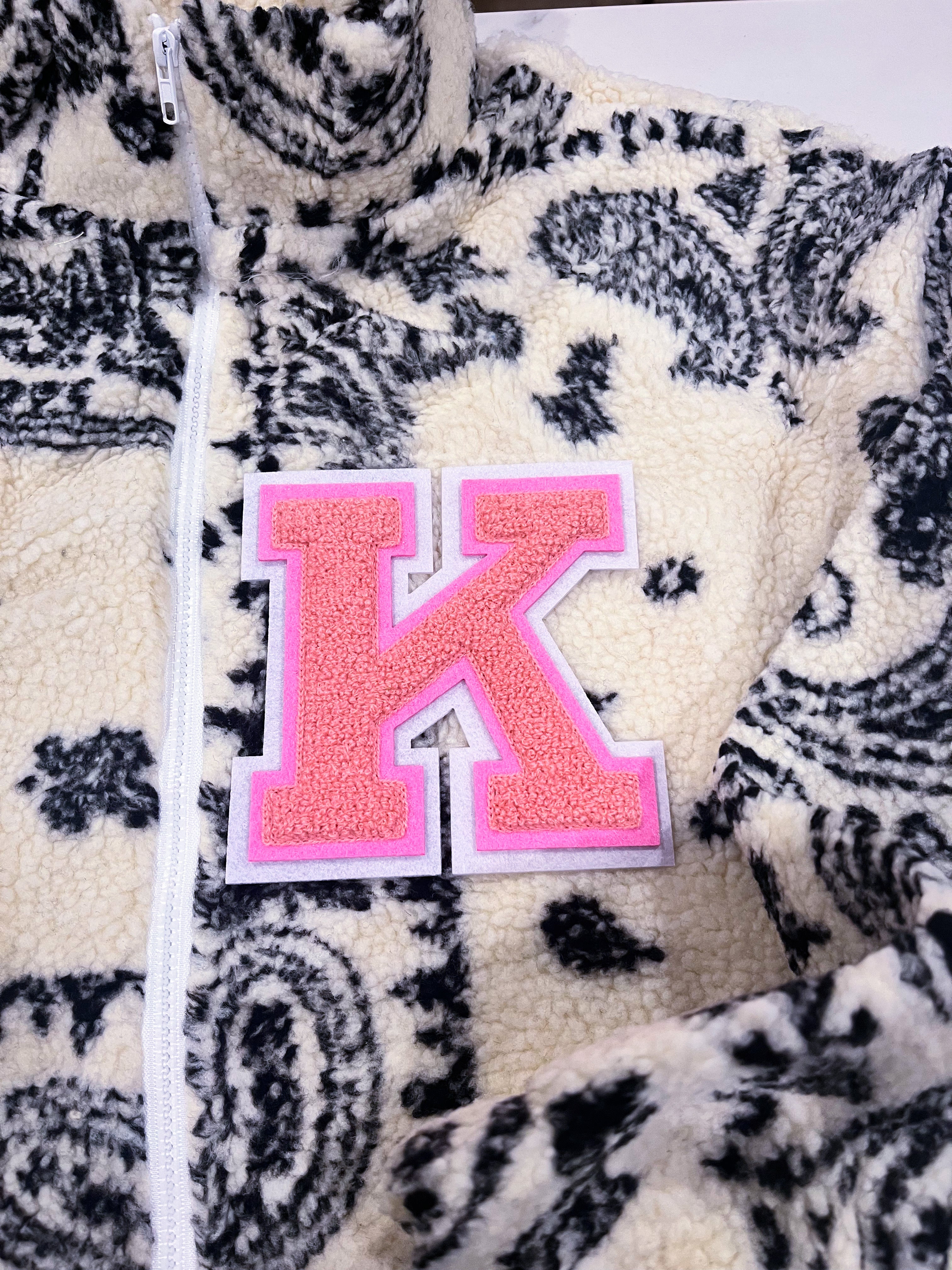 Adults personalised bandana print fleece jacket