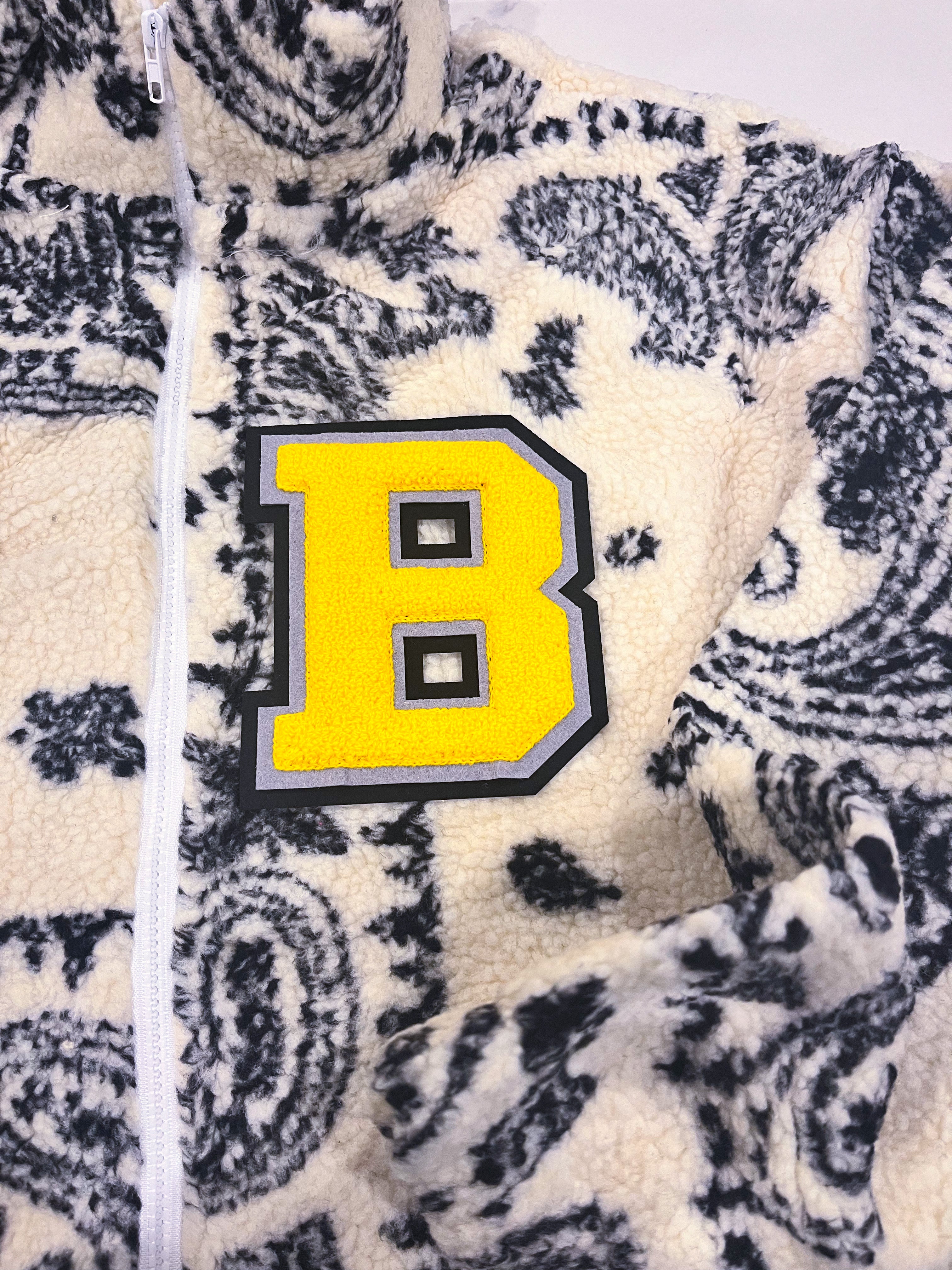 Adults personalised bandana print fleece jacket