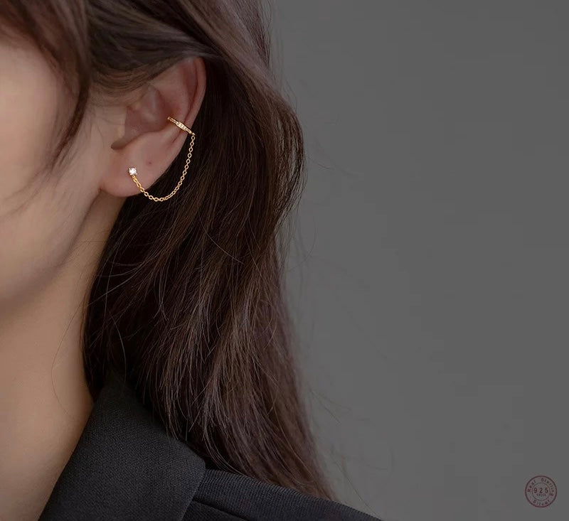 Cuff and chain earring