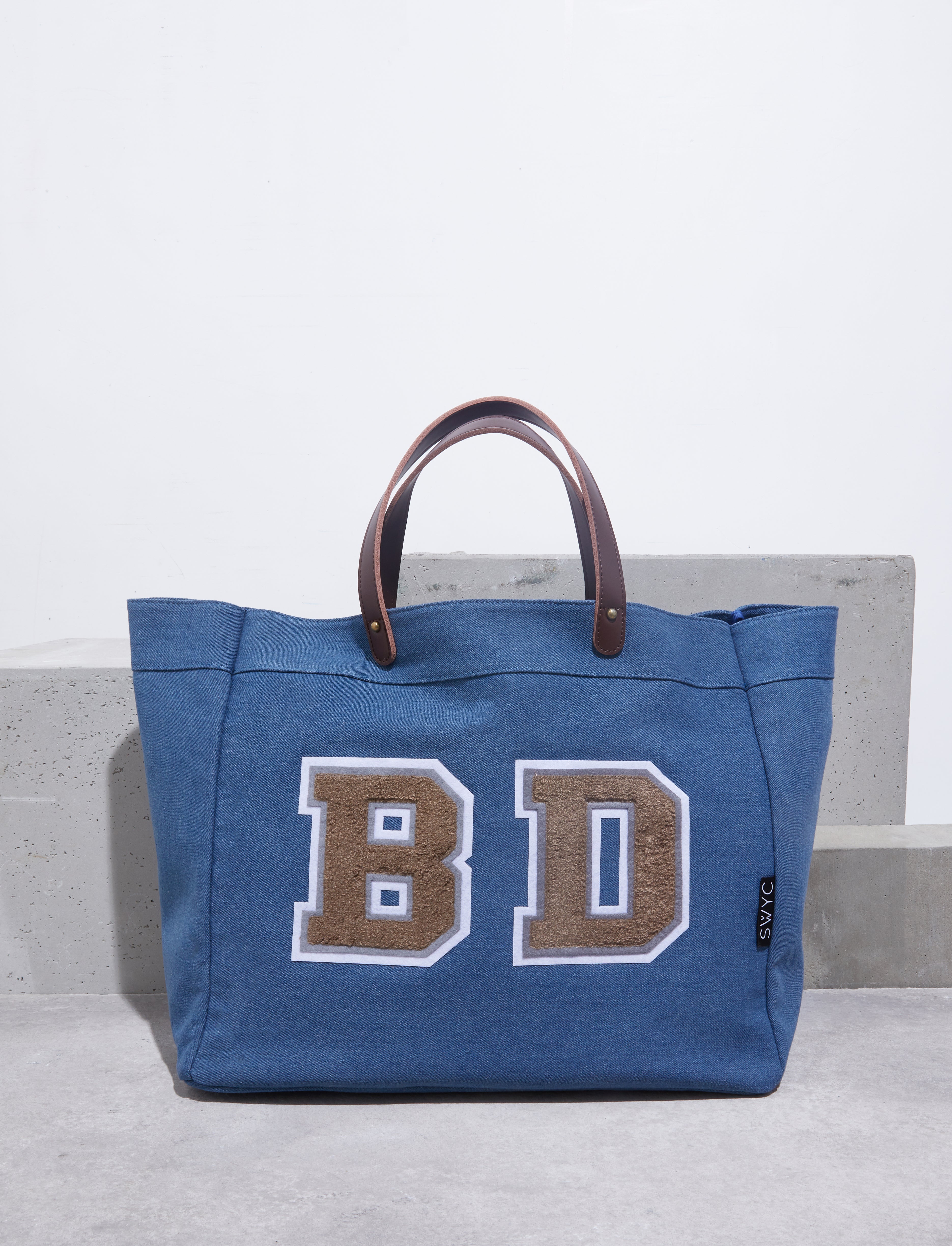 Mid blue denim shopper