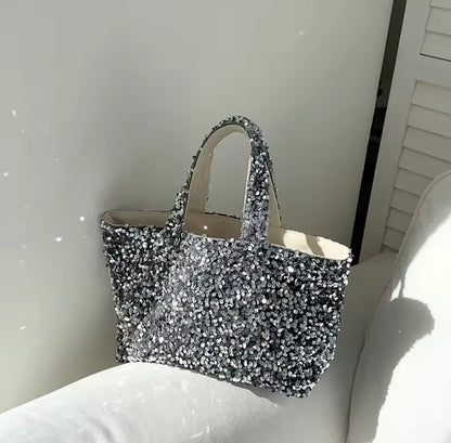 Sequin statement bag