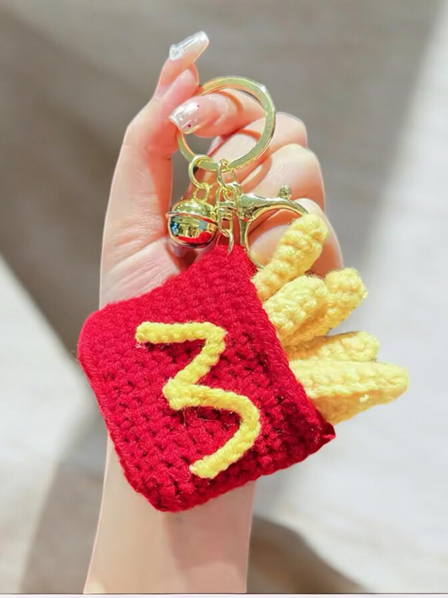 Crochet chips bag charm