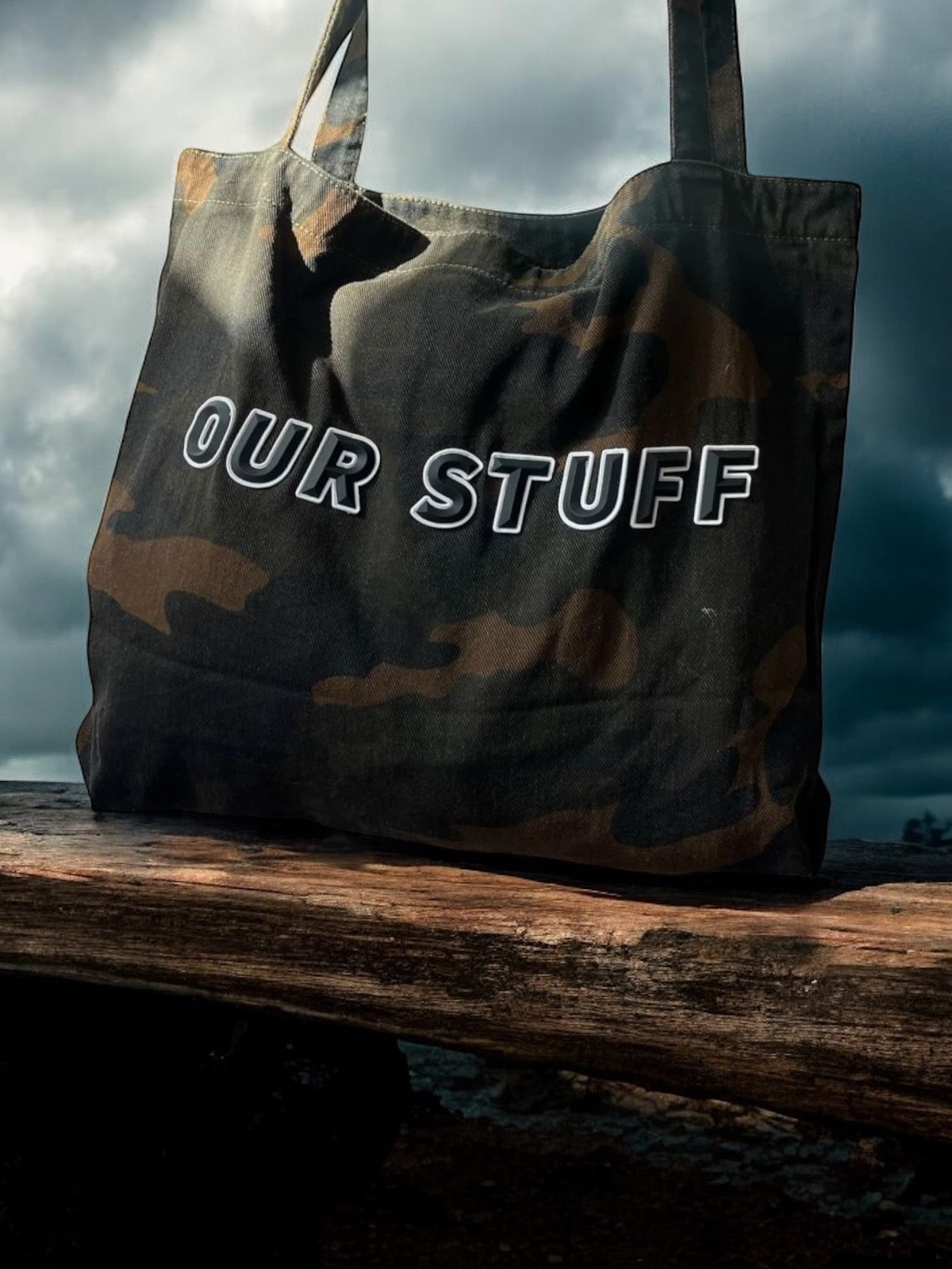 Rubber wording camo bag