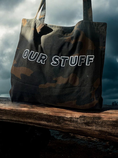 Rubber wording camo bag