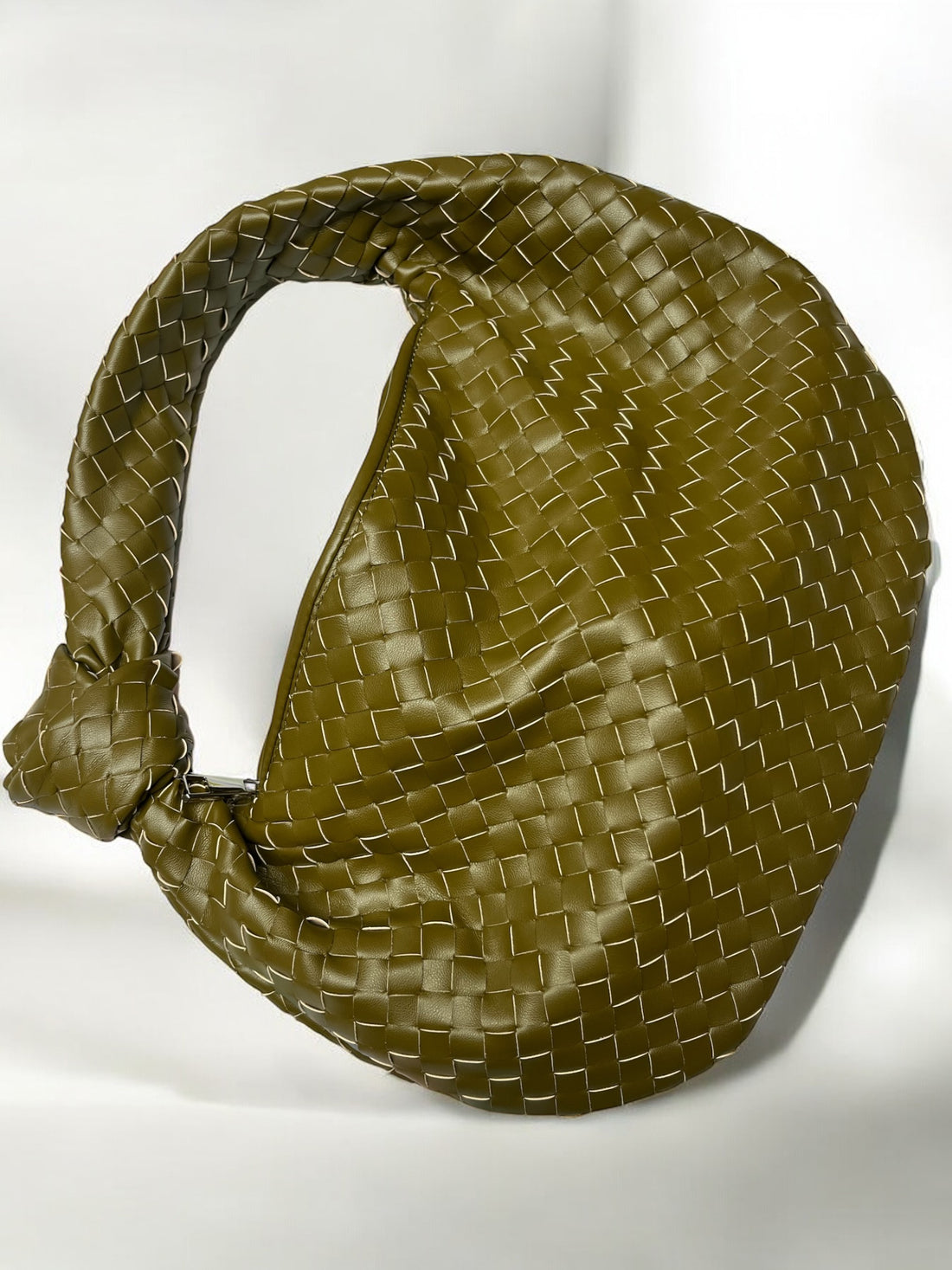 Khaki knot woven bag