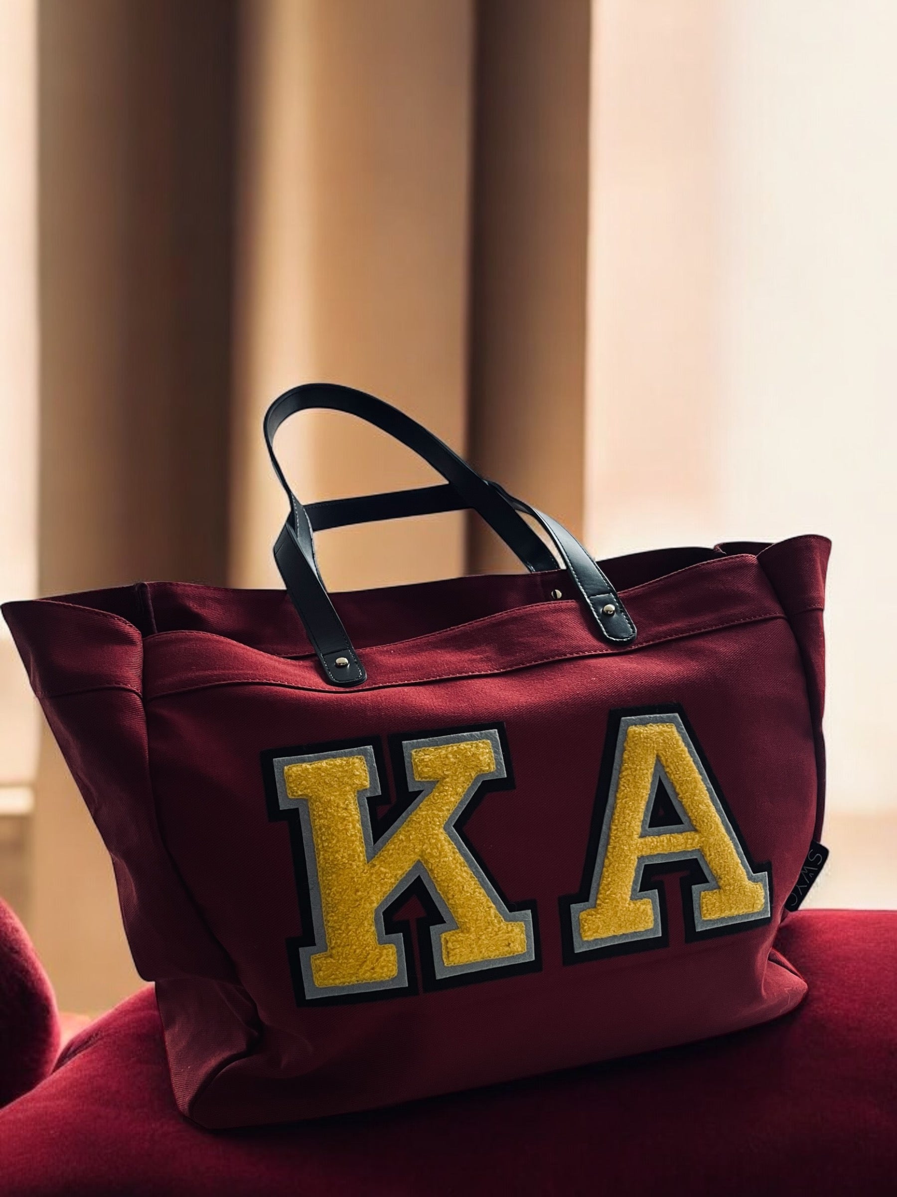 Burgundy shopper bag