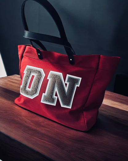 Burgundy shopper bag