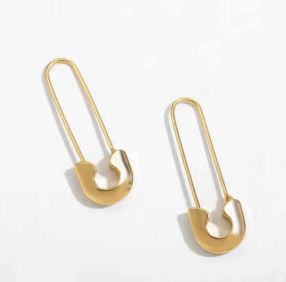 Safety pin thread through earrings