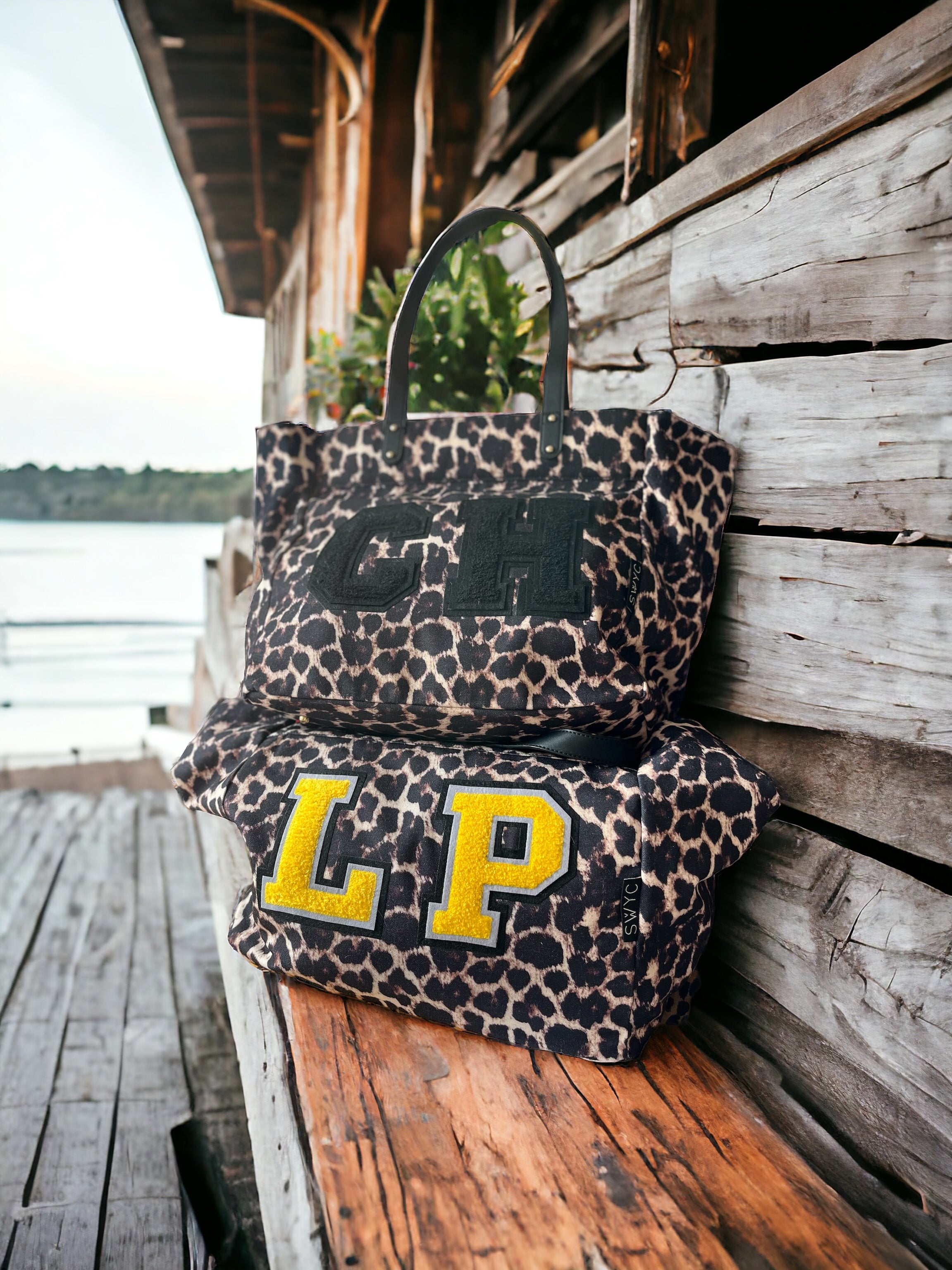 Yellow leopard print bag hot sale