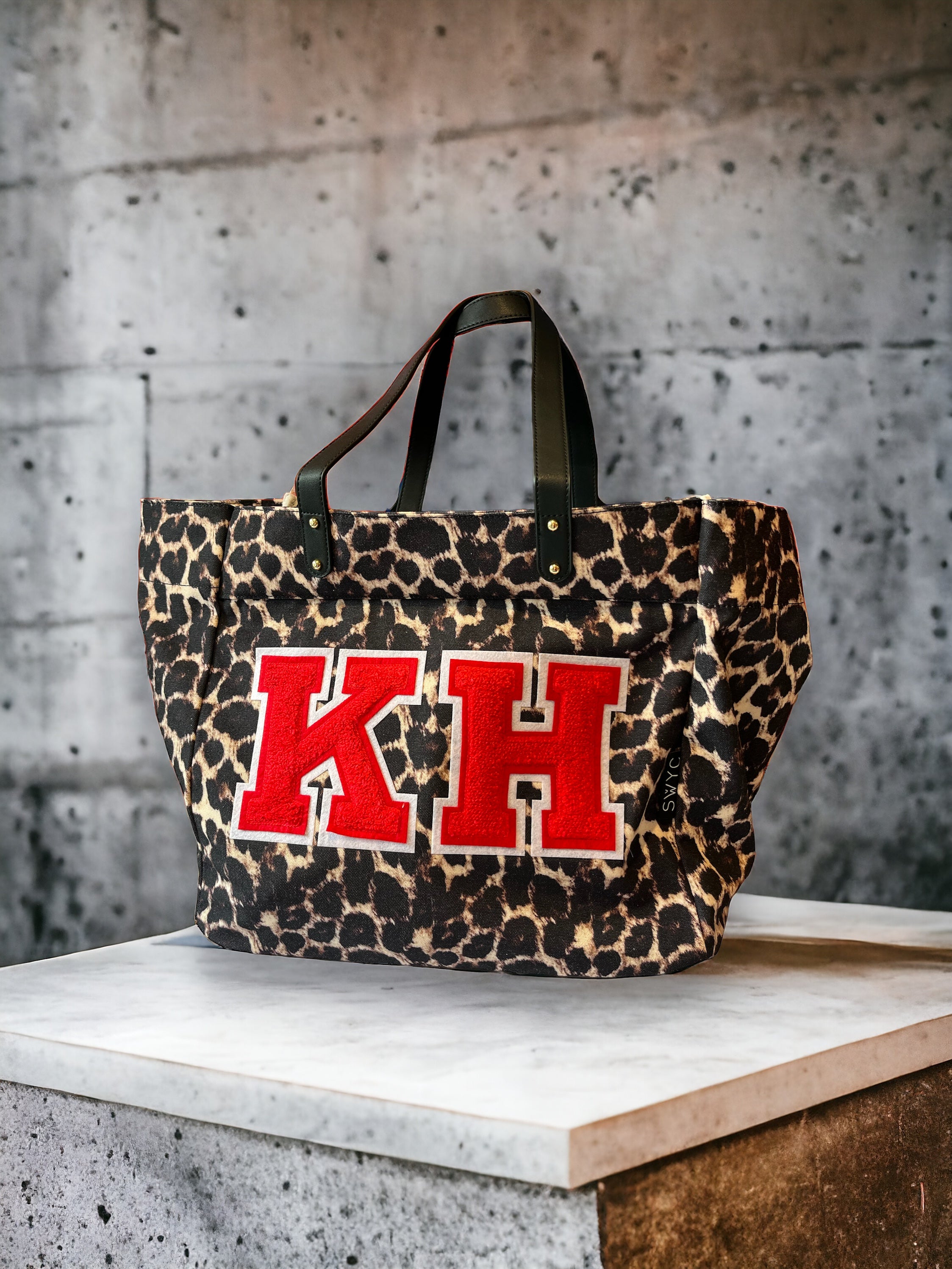 Leopard print shopper bag