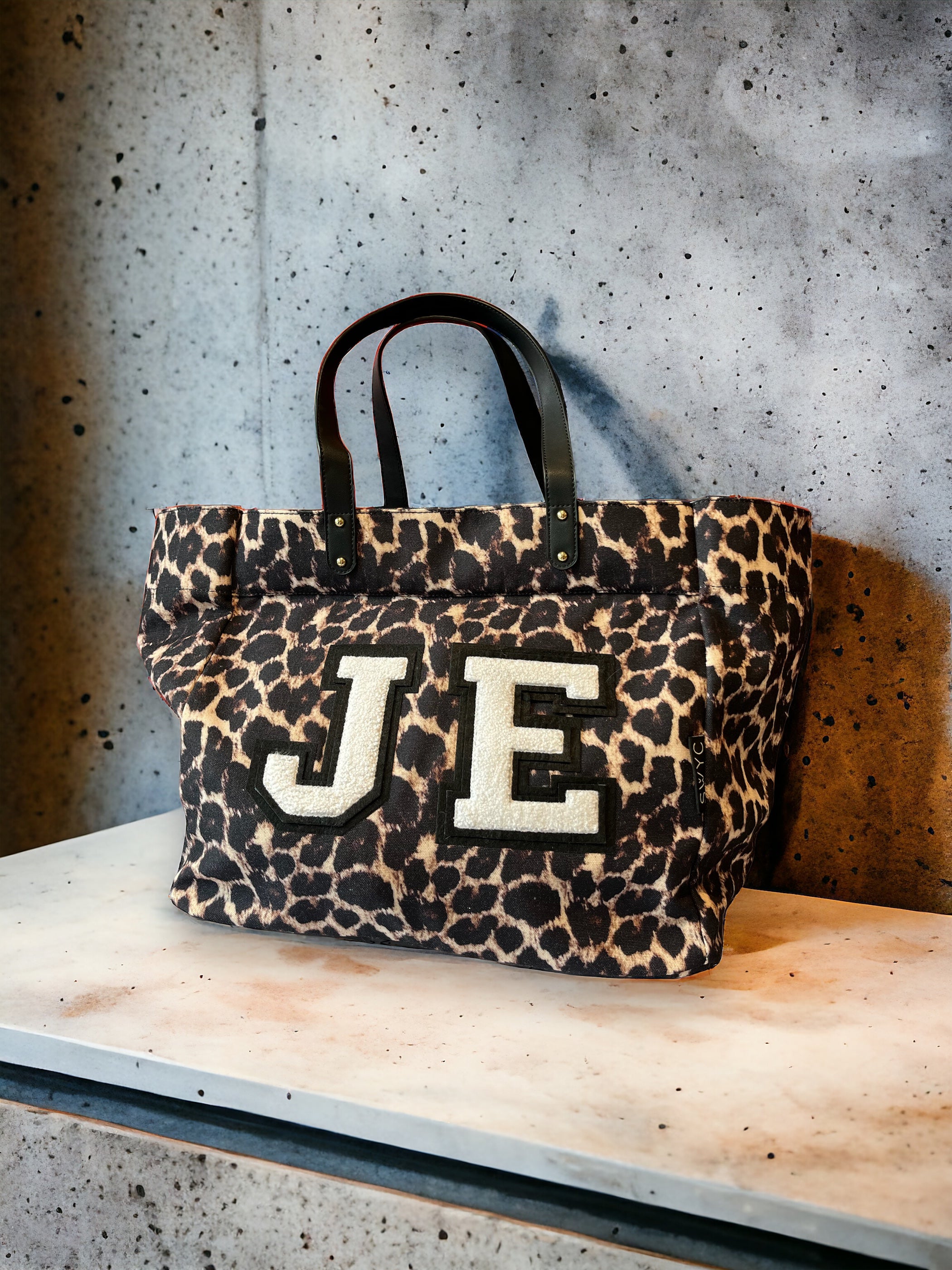 Black and white animal print outlet bag