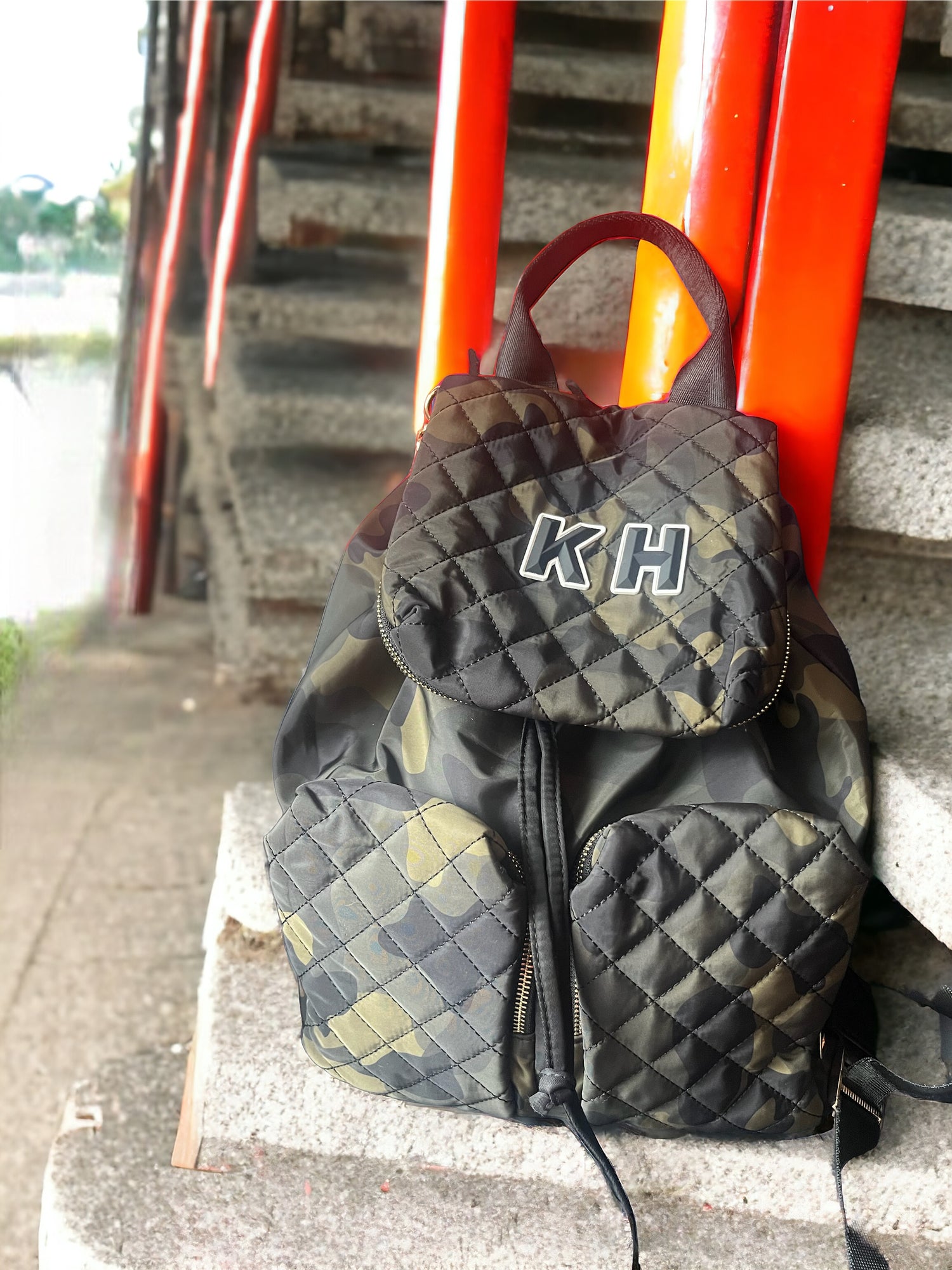 Personalised quilted rucksack