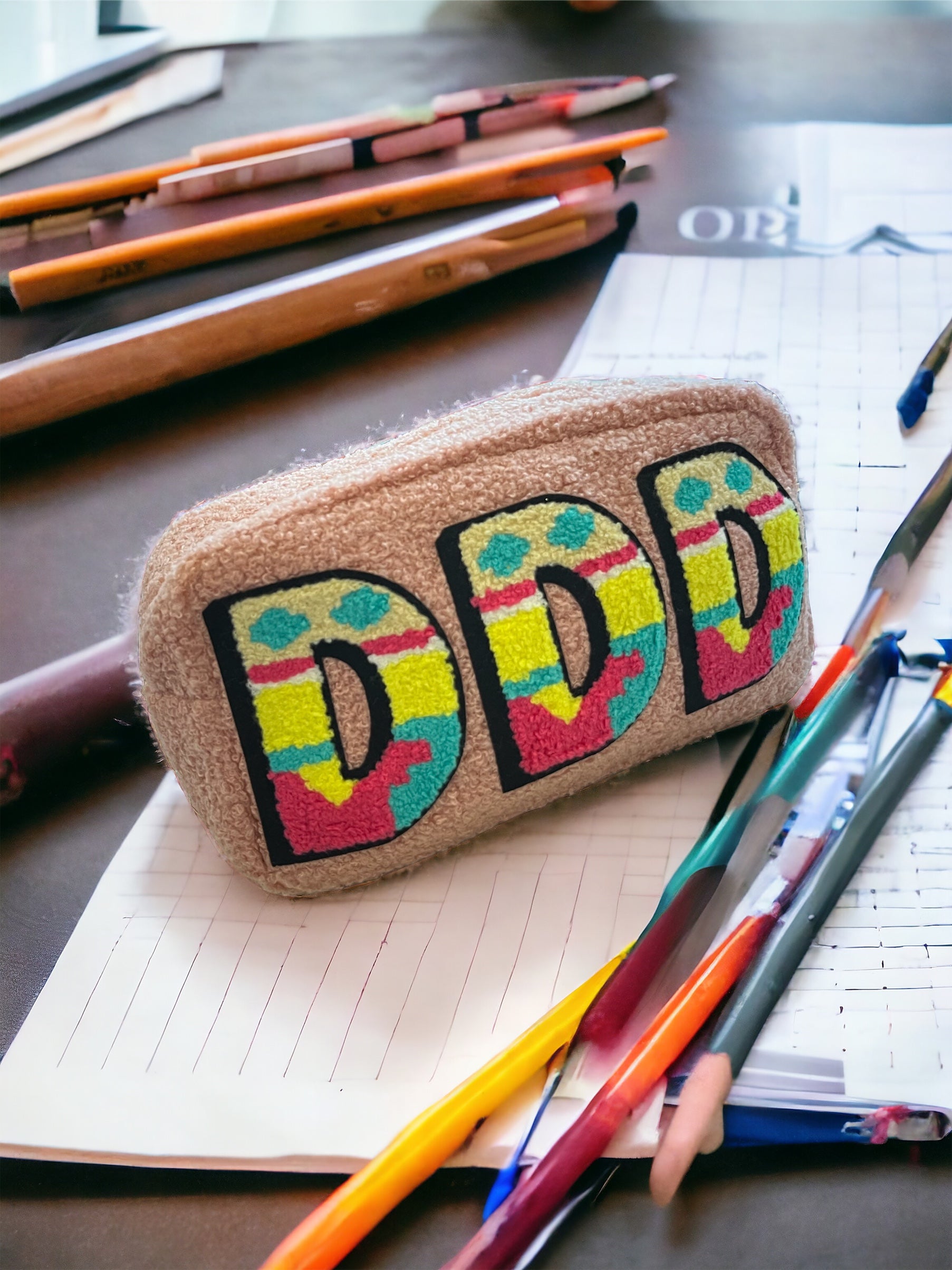 Personalised teddy bear pencil case