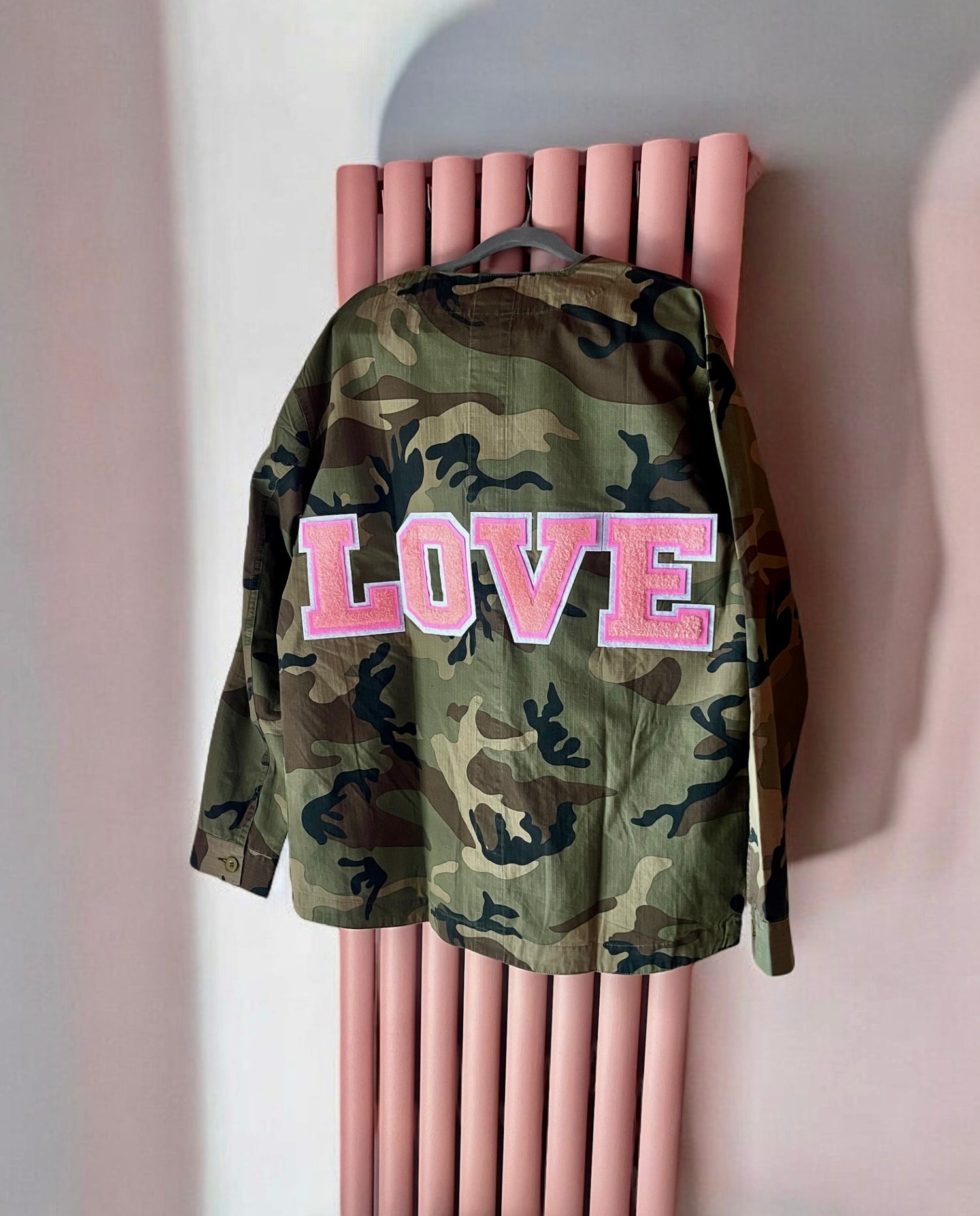 LOVE camo shacket