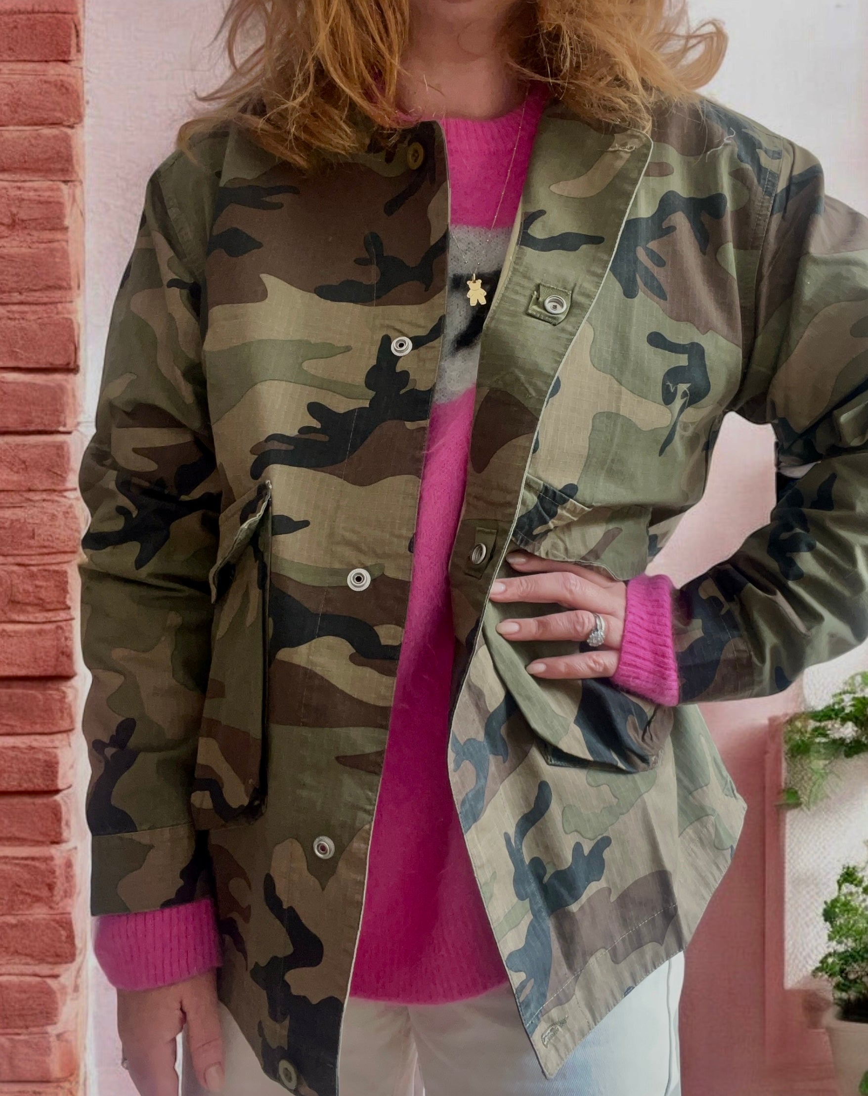 LOVE camo shacket