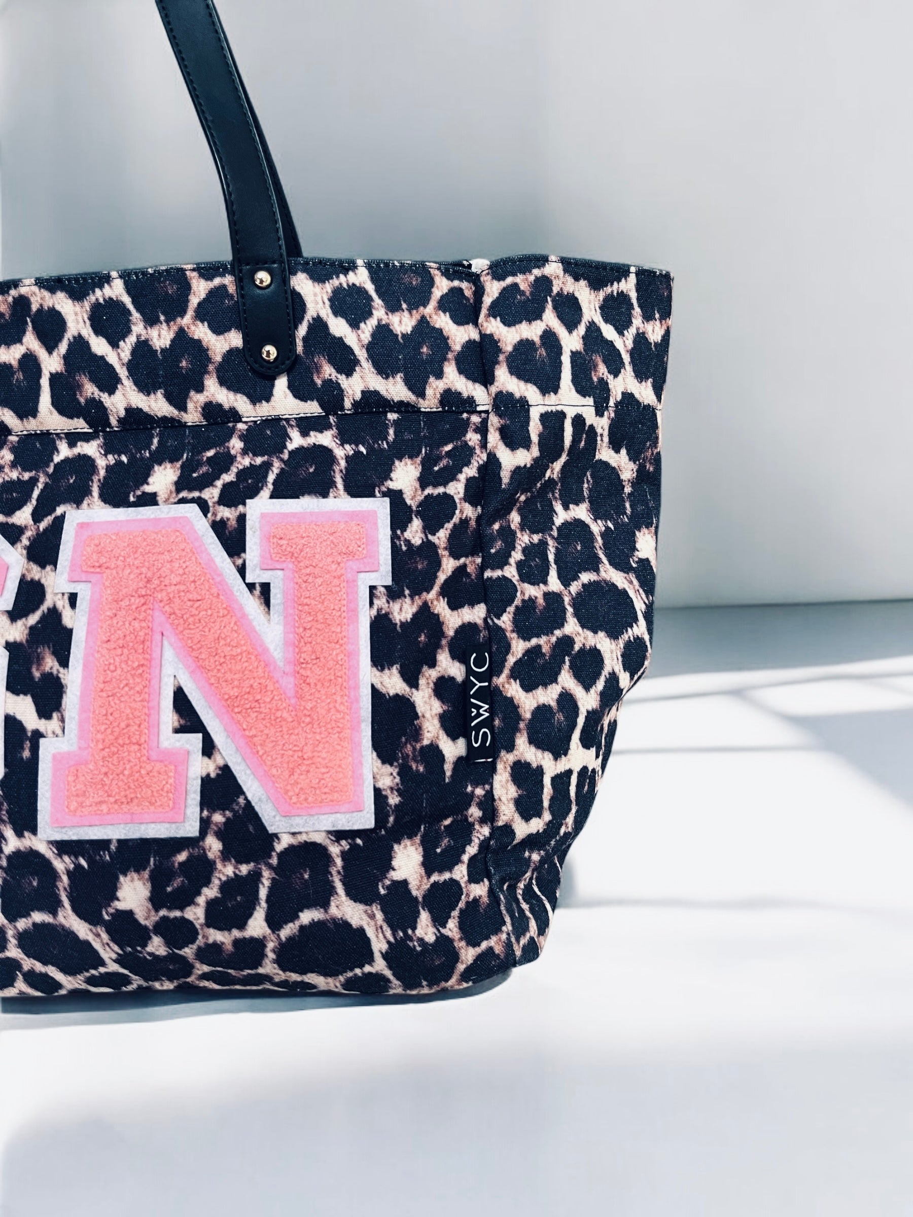 Leopard print shopper bag