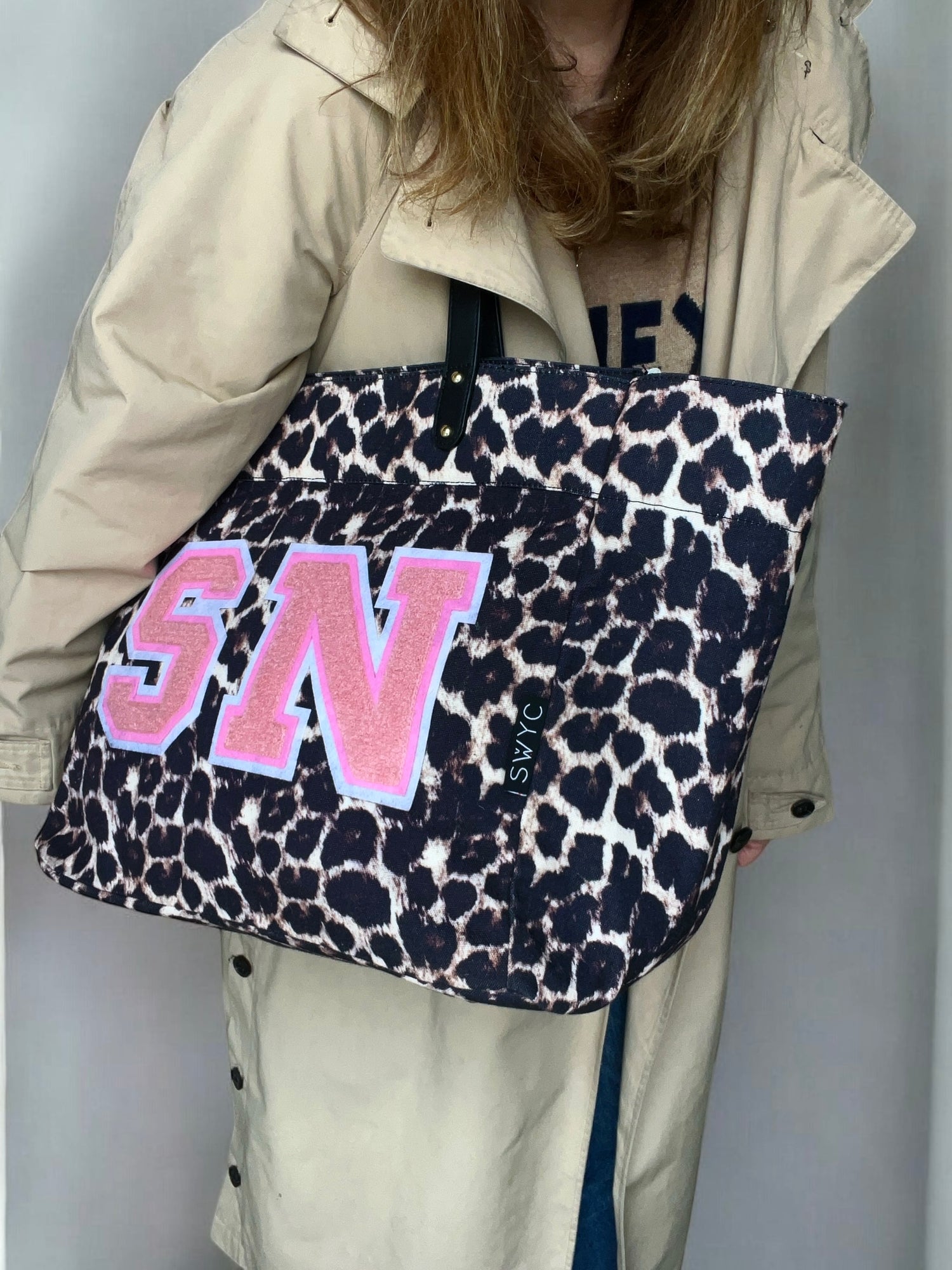 Leopard print shopper bag