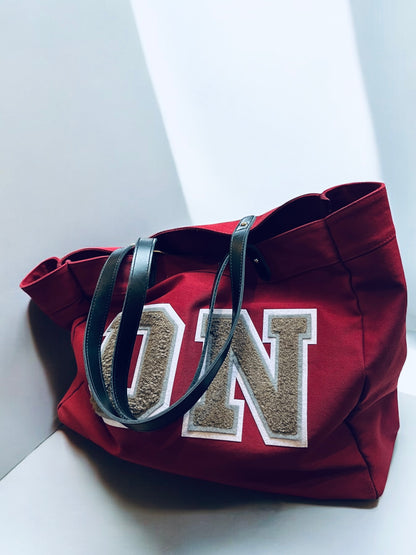 Burgundy shopper bag