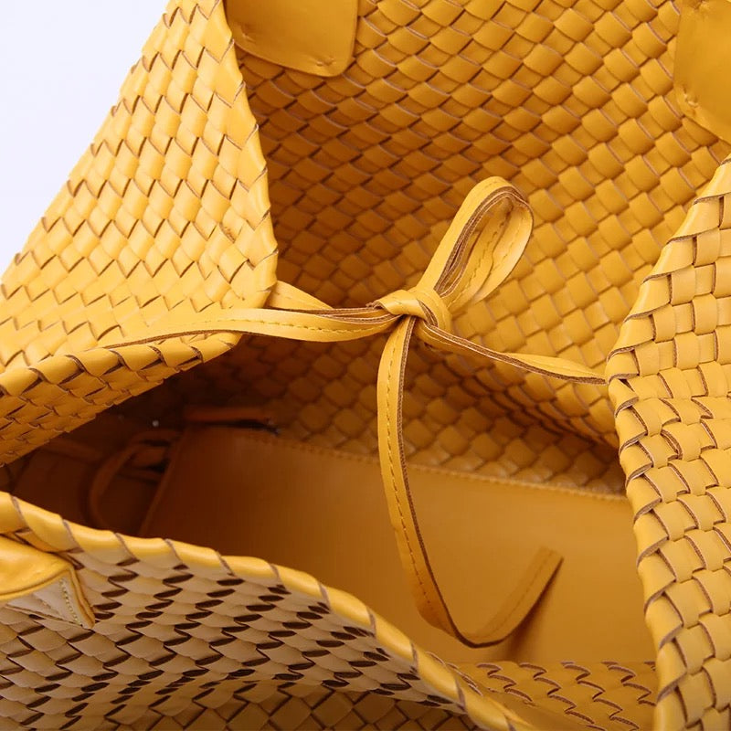 Yellow woven online bag