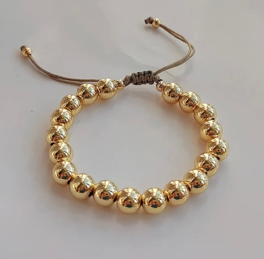 Heavy gold bead bracelet