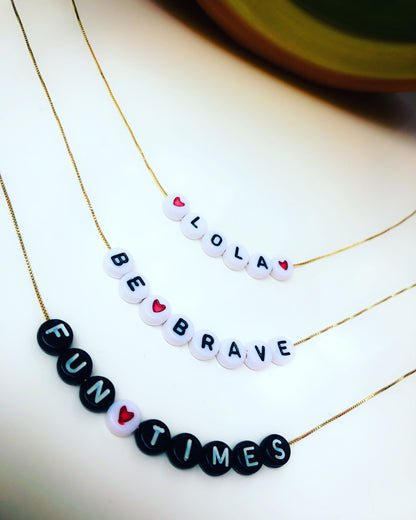 BEADED NAME NECKLACE