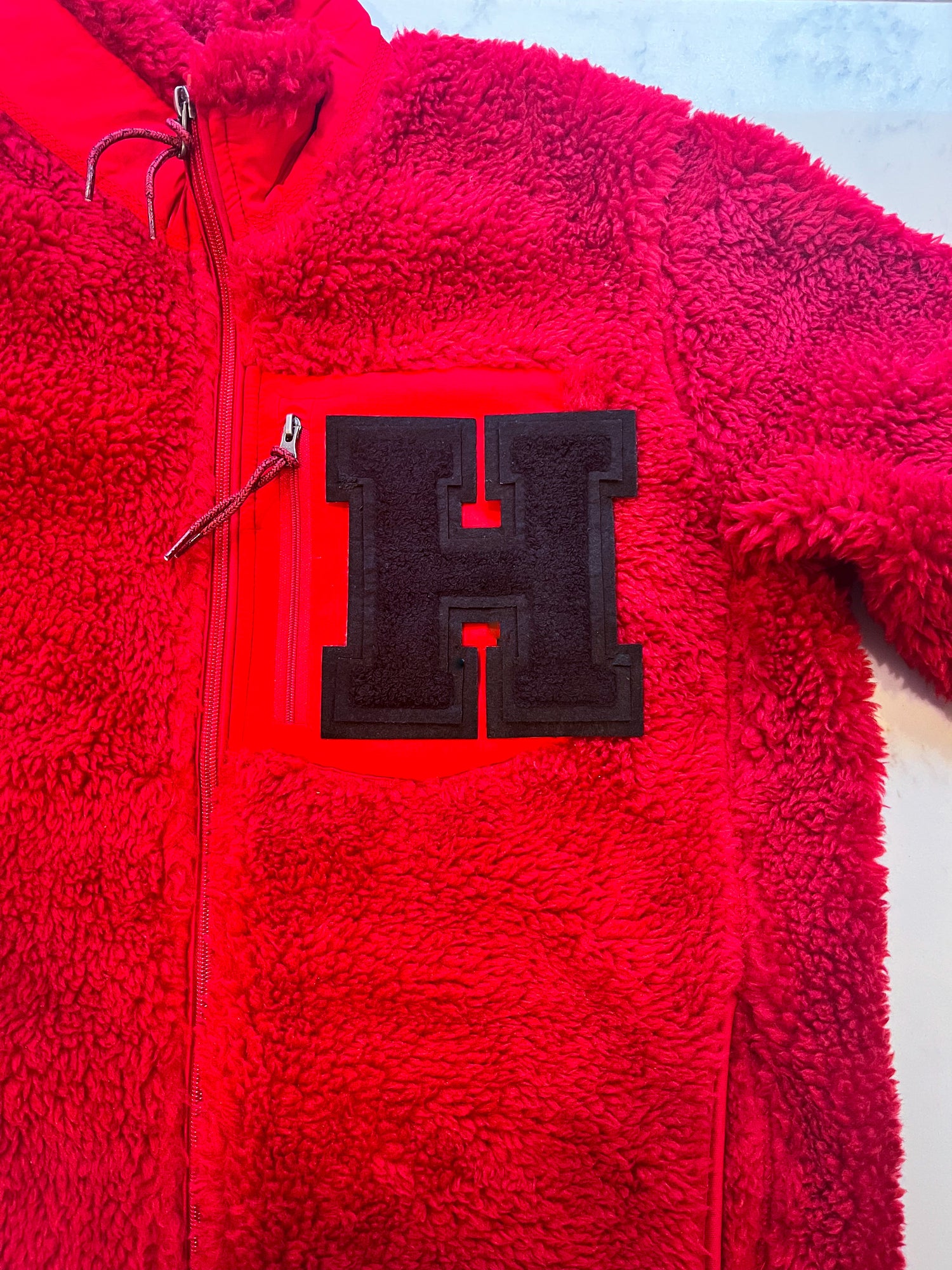 Adults personalised fleece jacket RED