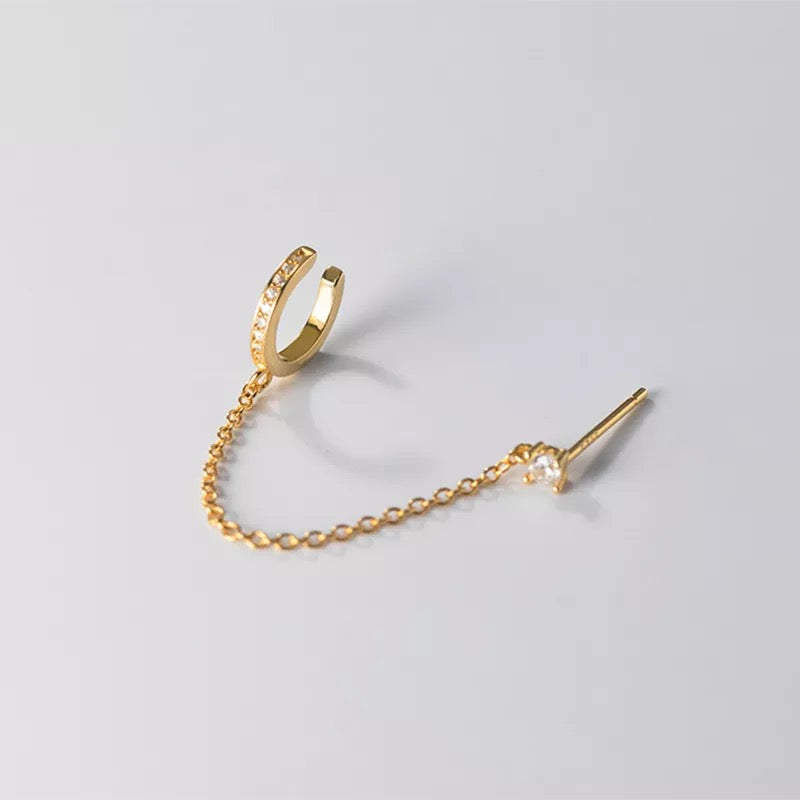 Cuff and chain earring