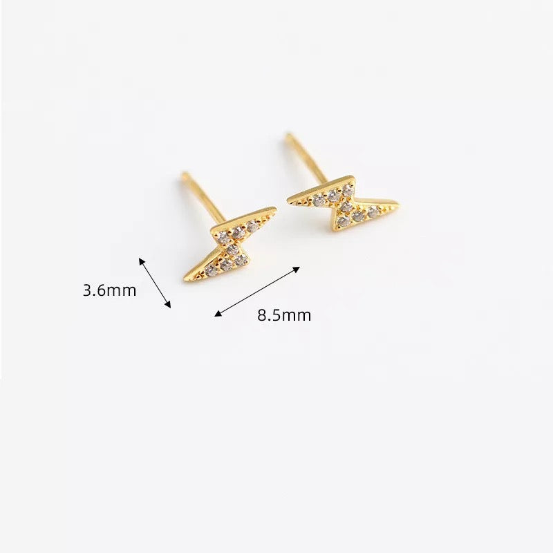 Mini pave crystal lightening stud earrings
