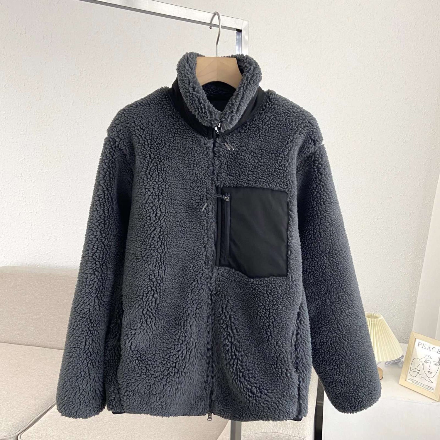 Adults personalised fleece jacket GREY